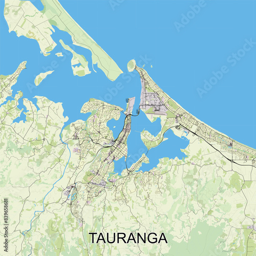 Tauranga, New Zealand map poster art