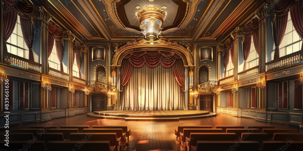 Fototapeta premium Elegant Theater Interior with Stage