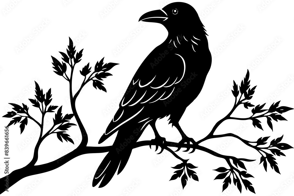 crow bird silhouette vector illustration crow bird silhouette vector illustration