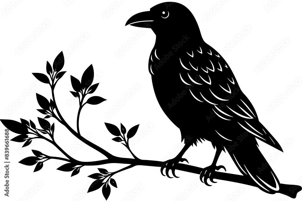 crow bird silhouette vector illustration crow bird silhouette vector illustration