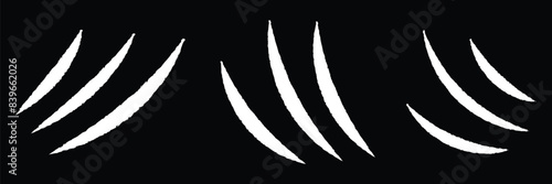 Set of cruel animal scratches icon. horror and grunge symbol collection.