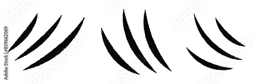 Set of cruel animal scratches icon. horror and grunge symbol collection.