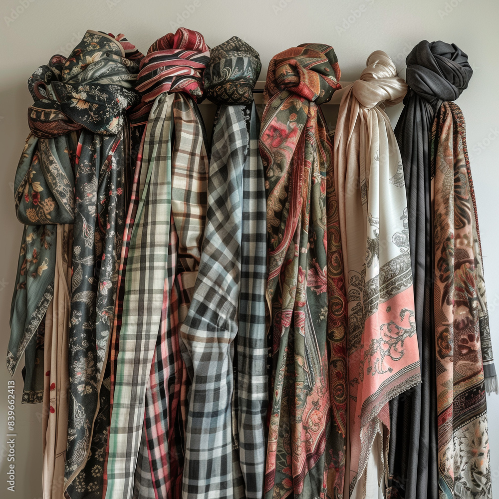 Vintage Wardrobes with a Stunning Array of Scarves and Accessories for Timeless Elegance and Style