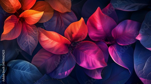 Wallpaper Mural A colorful image of leaves with a blue background Torontodigital.ca