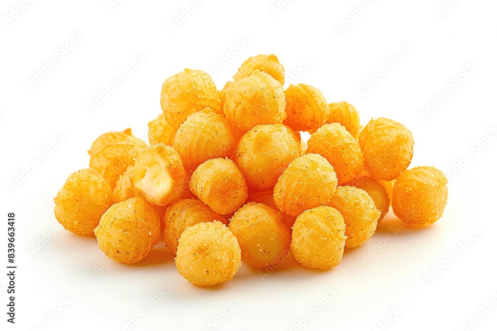 A stack of cheese balls piled high, perfect for snacking or serving at parties A stack of cheese balls piled high, perfect for snacking or serving at parties