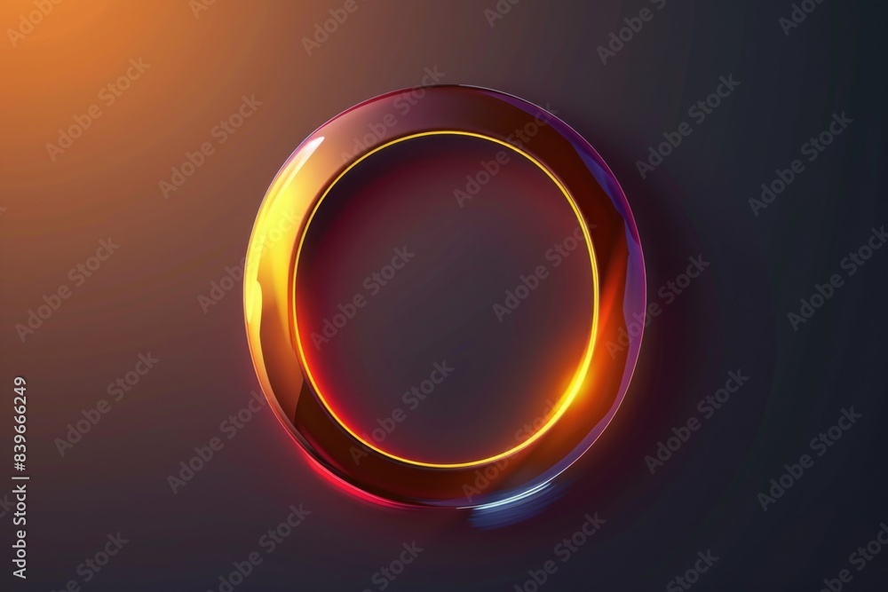 Close-up shot of a letter O illuminated from within Close-up shot of a letter O illuminated from within