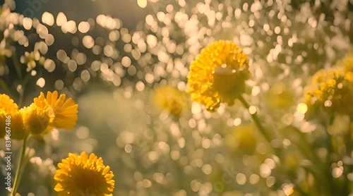 Itricate dance of pollen grains swirling in a sunbeam photo