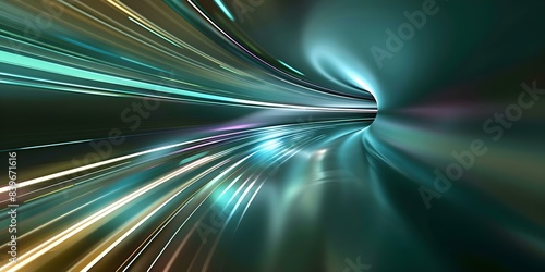 High-speed laser beams in a futuristic cyberpunk setting with neon glow. Concept Cyberpunk Photography, Neon Lights, Futuristic Technology, Laser Beams, Sci-Fi Aesthetics photo