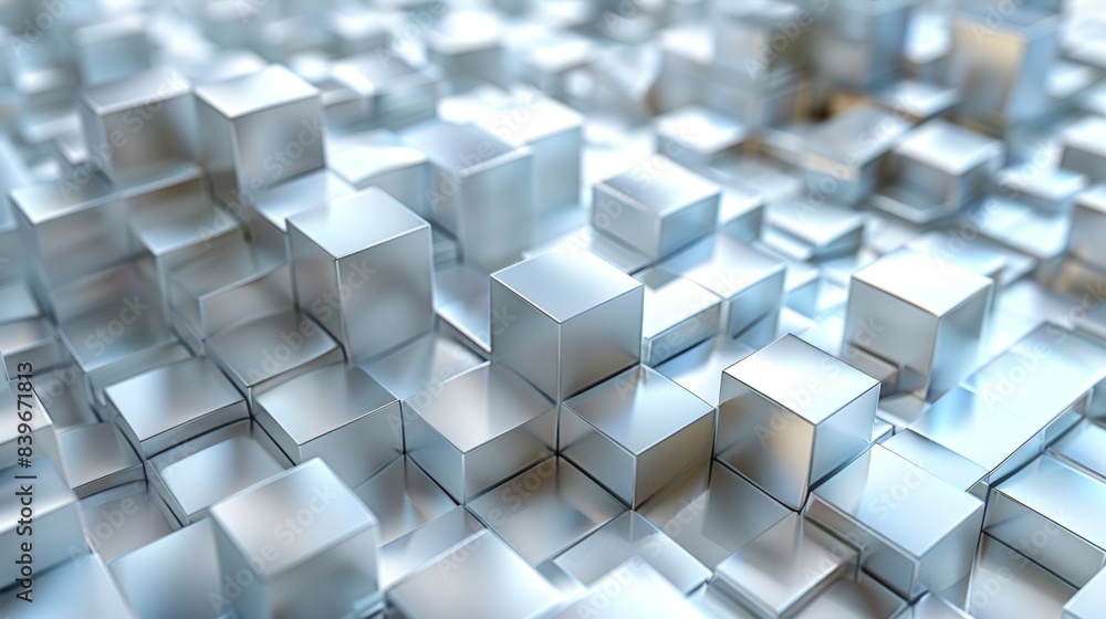 innovative white metal cubes displayed in an intricate pattern on a textured surface, showcasing a futuristic design concept innovative white metal cubes displayed in an intricate pattern on a textured surface, showcasing a futuristic design concept