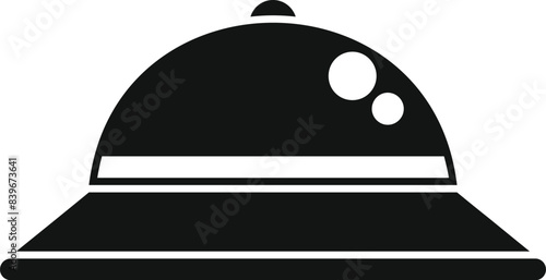 Simple vector illustration depicting an alien spacecraft visiting planet earth