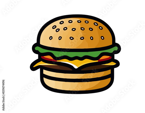 Logo Burger, Hamburger, Cheeseburger