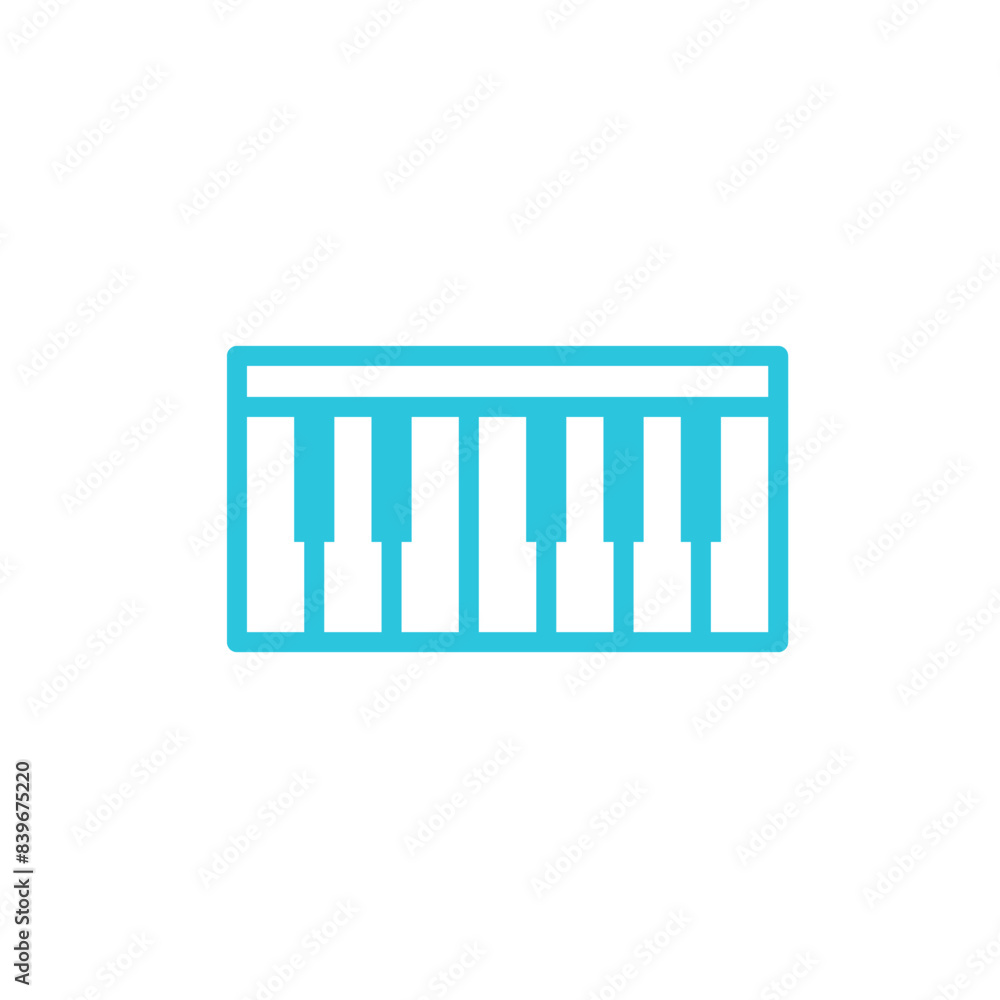 Piano keyboard icon. Isolated on white background. From blue icon set. Piano keyboard icon. Isolated on white background. From blue icon set.