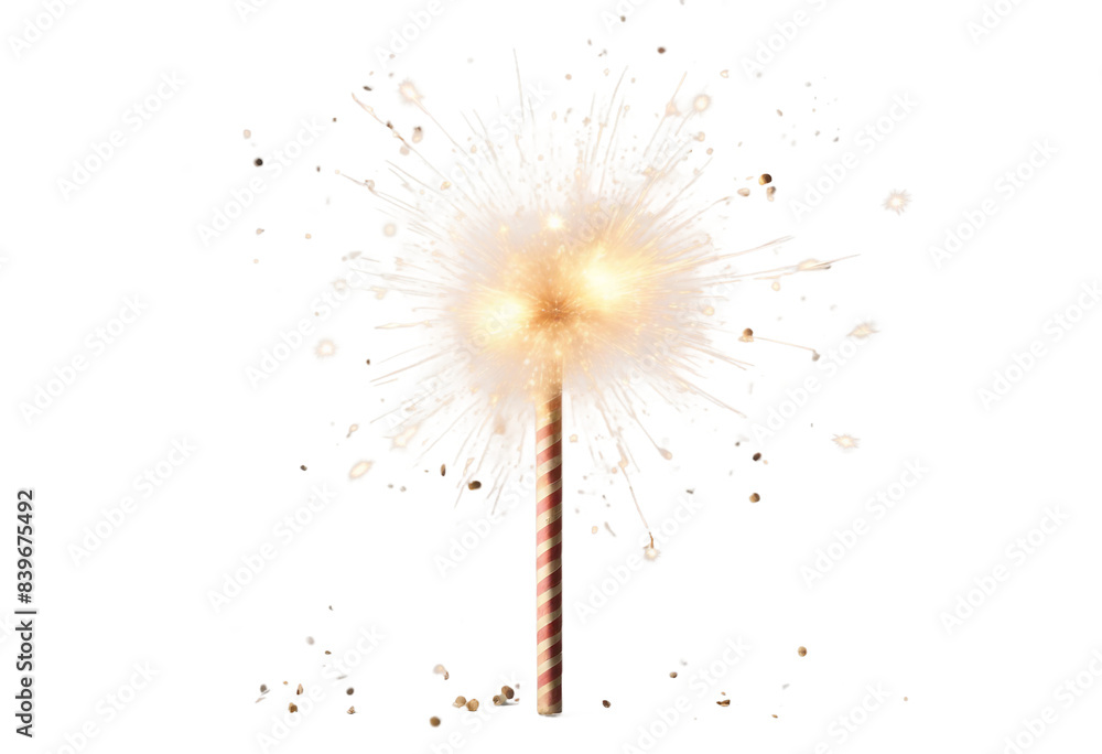 Flying crackers isolated on transparent background cutout Flying crackers isolated on transparent background cutout