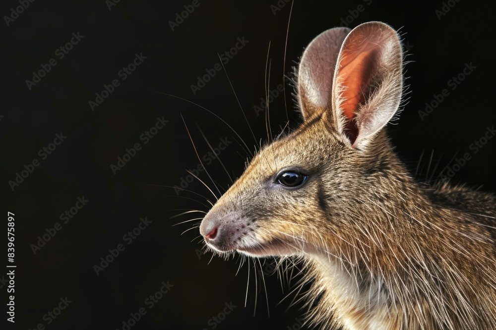 Obraz premium A close-up shot of a small animal against a dark backdrop