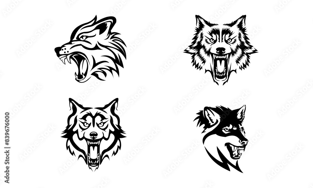 Obraz premium image of a wolf head with tat...