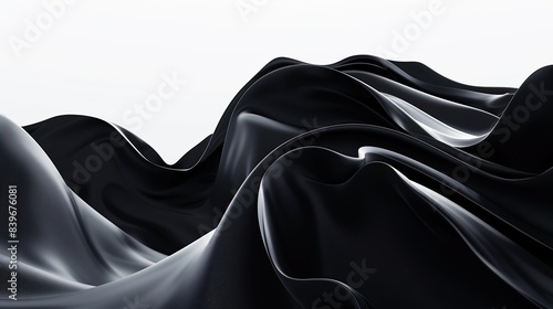 Deep charcoal wave abstract background, modern and chic, isolated on white photo