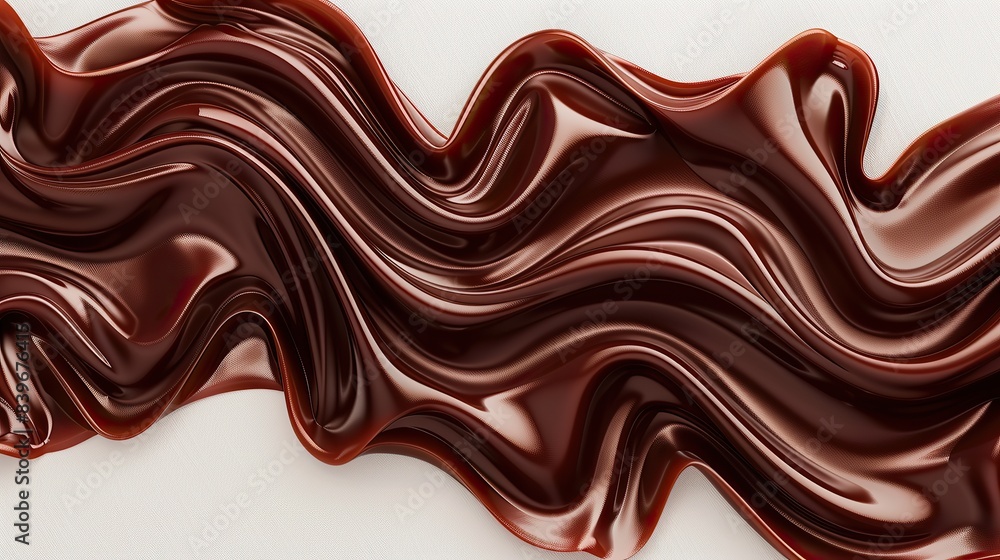 Deep chocolate wave abstract pattern, rich and warm, isolated on a white backdrop Deep chocolate wave abstract pattern, rich and warm, isolated on a white backdrop