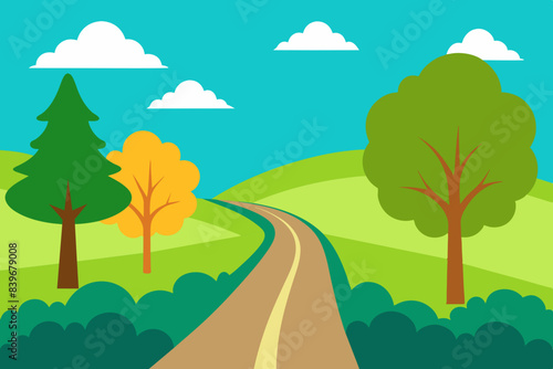 landscape with road illustration