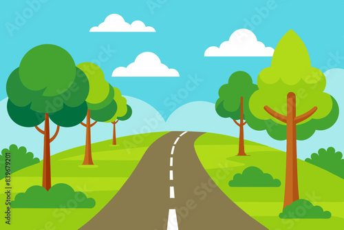 landscape with road illustration