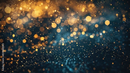 Blurry image of a blue and gold background with subtle texture