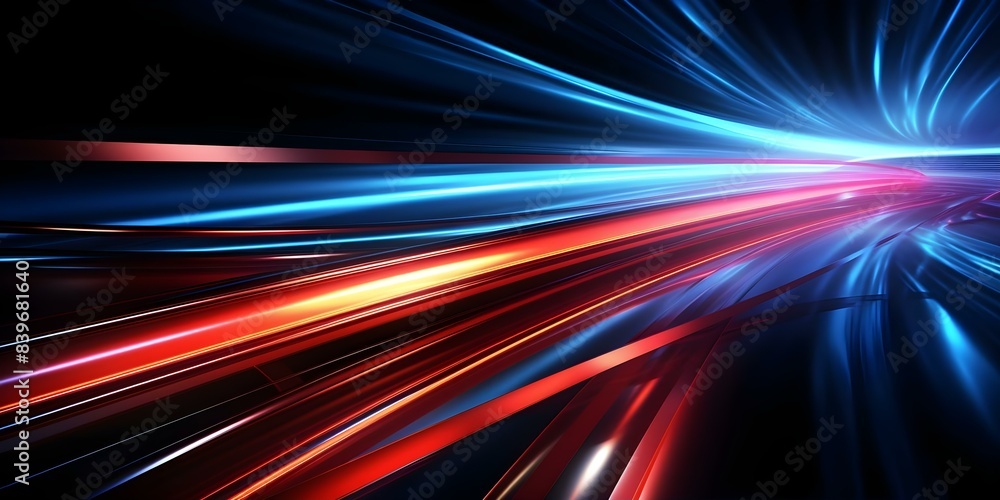 Glowing abstract lines on dark background representing high-speed optical fiber data transmission. Concept Abstract Art, Optical Fiber, Data Transmission, Technology, Glowing Lines Glowing abstract lines on dark background representing high-speed optical fiber data transmission. Concept Abstract Art, Optical Fiber, Data Transmission, Technology, Glowing Lines