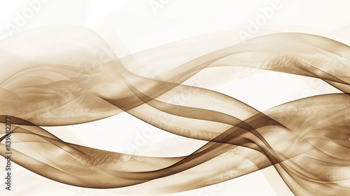 Gentle sepia wave abstract pattern, vintage and warm, isolated on a white backdrop