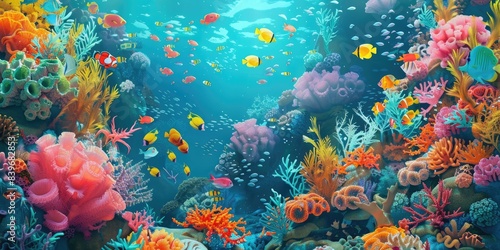 Colorful Underwater Coral Scene © jambulart