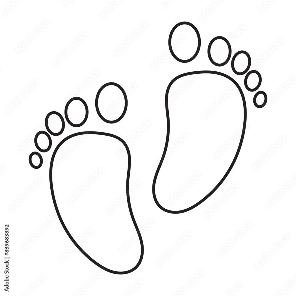 baby feet icon vector set. footprint, newborn, kids feet sign baby feet icon vector set. footprint, newborn, kids feet sign