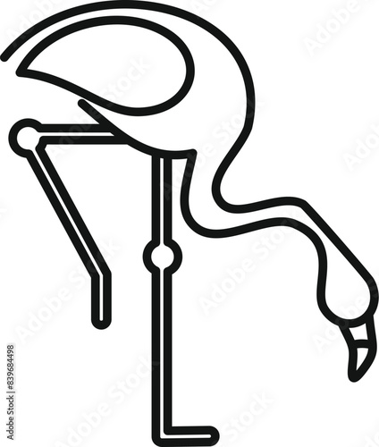 Simple line drawing of a flamingo standing on one leg, great for representing grace and balance