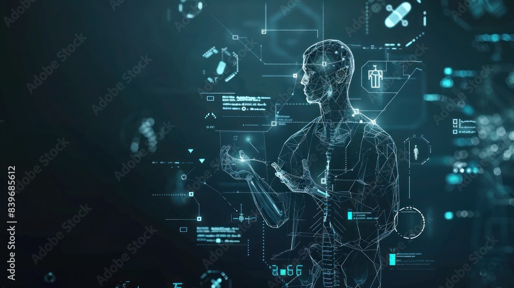 Doctor digital wireframe concept Doctor digital wireframe concept