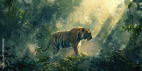 Majestic Tiger in Dense Jungle