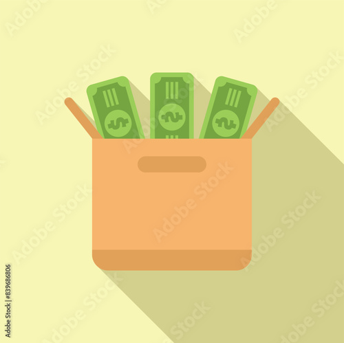 Concept of abundance and wealth, overflowing with money