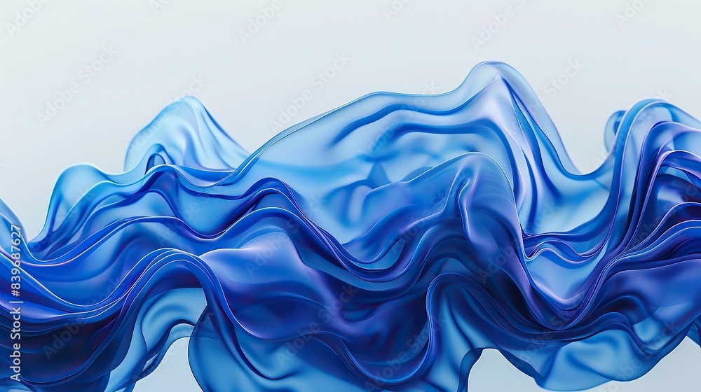 Vibrant indigo wave abstract design, deep and captivating, isolated on a white backdrop Vibrant indigo wave abstract design, deep and captivating, isolated on a white backdrop