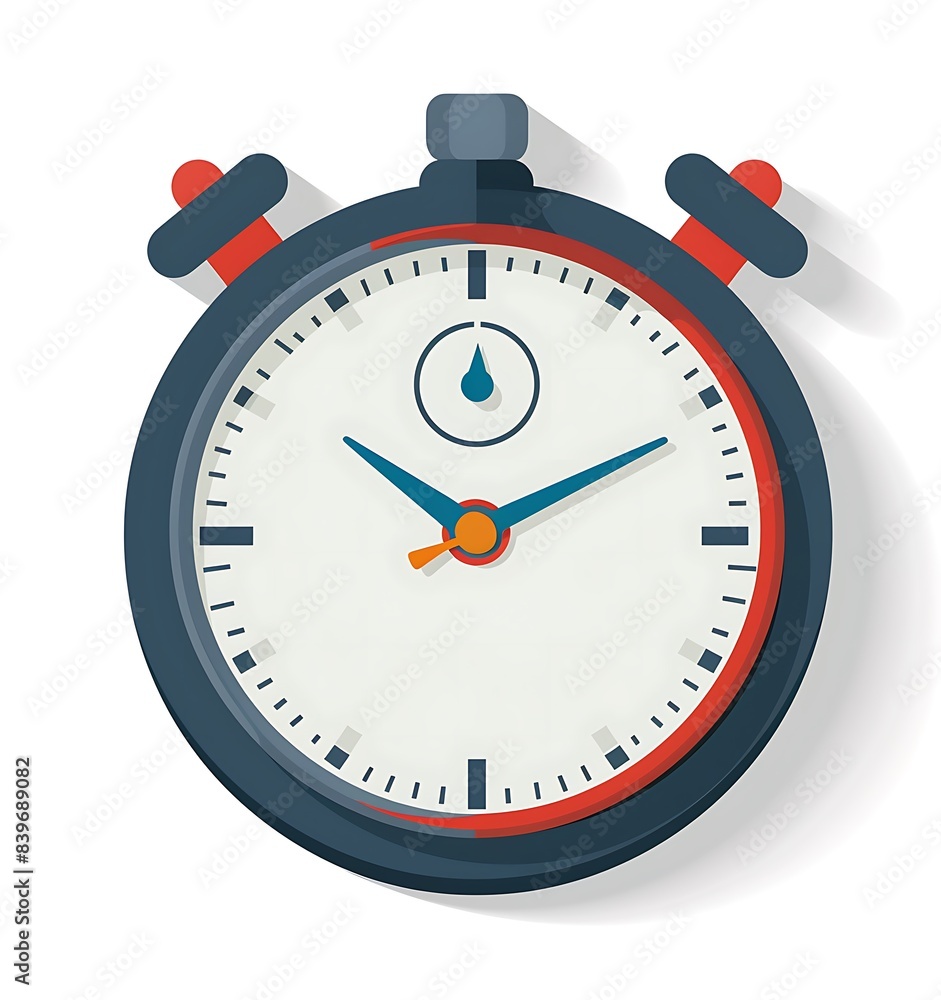 an icon of an olympic stop watch, flat design style with simple shapes and clean lines; use dark blue color on white background, no shadows or an icon of an olympic stop watch, flat design style with simple shapes and clean lines; use dark blue color on white background, no shadows or