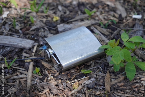 liquor flask on the ground