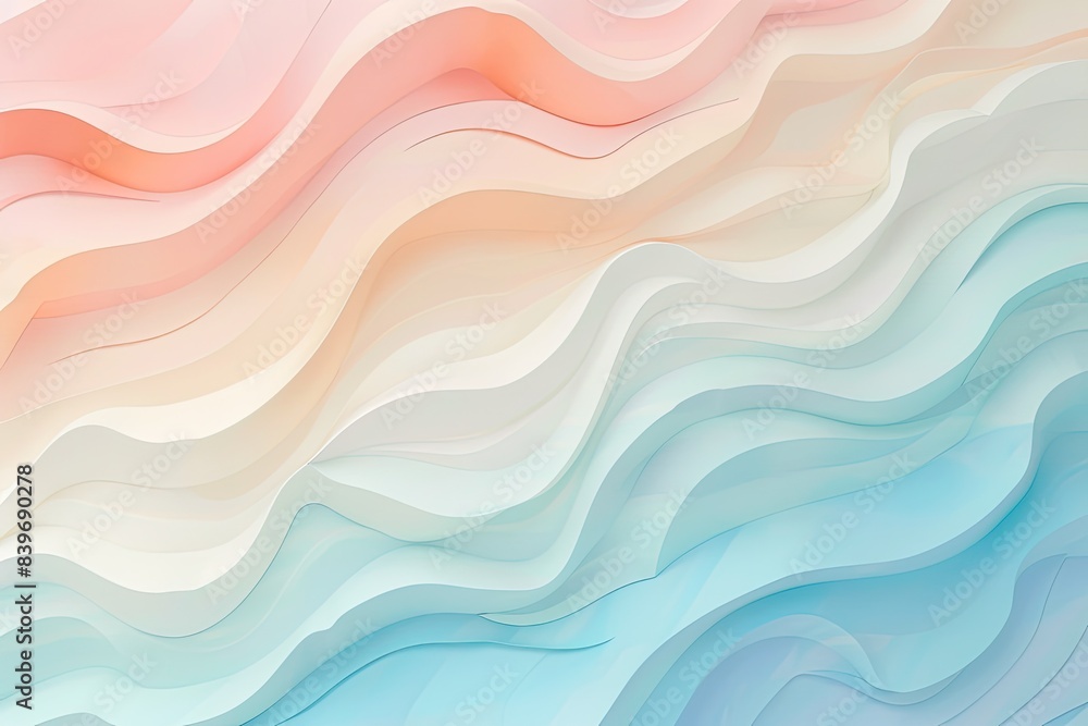 Soft wave patterns in light colors, creating a calming and cute background Soft wave patterns in light colors, creating a calming and cute background
