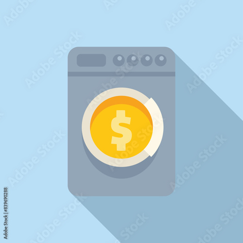 Symbolizing the concept of money laundering using a washing machine as a metaphor