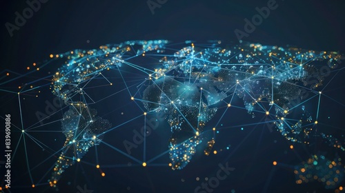 World map composition concept. Global network connection of global business. Vector Illustration