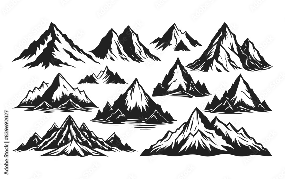 Obraz premium Mountain silhouette illustration vector