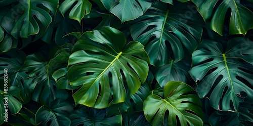 Wallpaper Mural Monstera deliciosa plant thriving in natural environment. Concept Monstera Deliciosa Plant Care, Thriving in Natural Environments, Indoor Tropical Plant Maintenance Torontodigital.ca