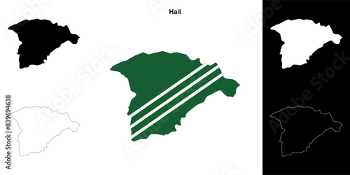 Hail province outline map set