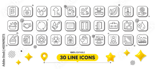 Crane claw machine, Refresh and Checklist line icons pack. 3d design elements. Launder money, Yoga, Handshake web icon. Ice cream, Wifi, Waterproof pictogram. Vector