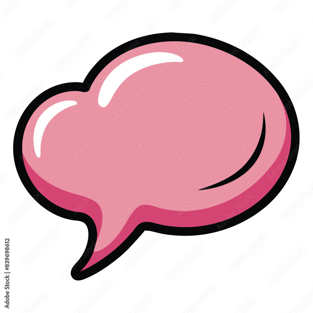 Pink Speech Bubble Vector Illustration for Communication and Chat Concepts Pink Speech Bubble Vector Illustration for Communication and Chat Concepts