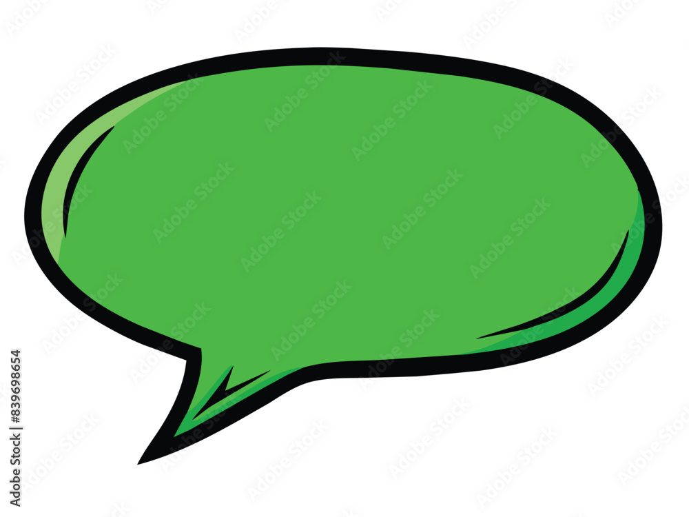 Green Comic Speech Bubble Isolated on White Background - Vector Illustration Green Comic Speech Bubble Isolated on White Background - Vector Illustration