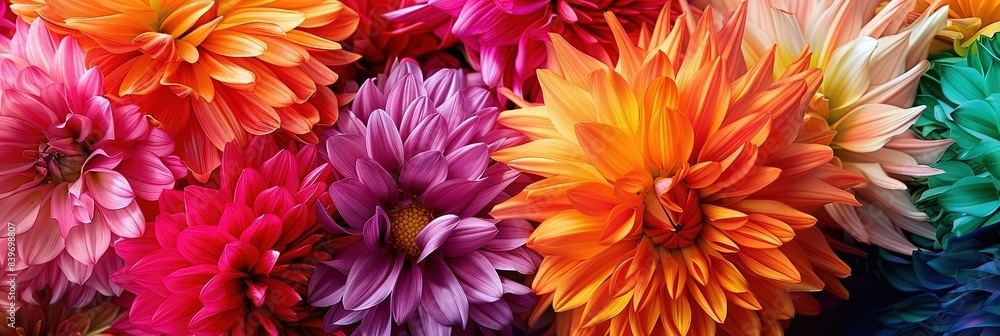 Abstract wallpaper background with colorful rainbow spectrum of flowers