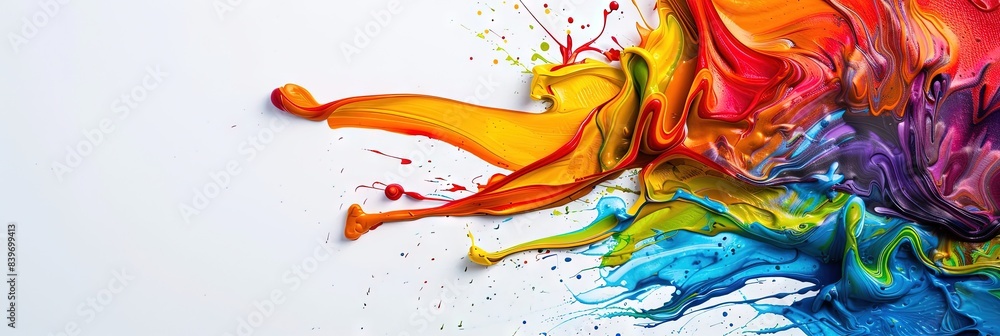 Fototapeta premium Abstract wallpaper background with colorful rainbow spectrum of liquid paint