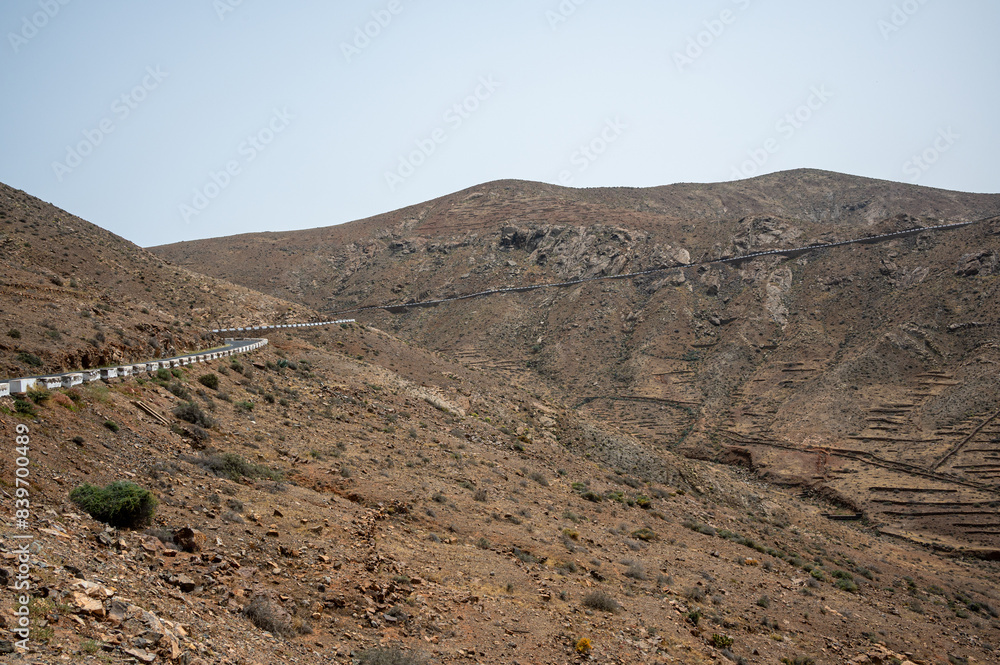 Arid landscape in the Municipal of Betancuria, Fuerteventura, Canary Islands