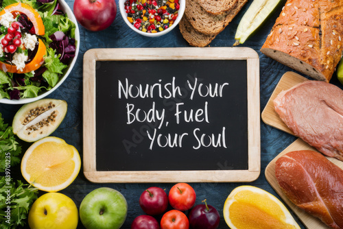 Wallpaper Mural Nourish your body, fuel your soul. A table with a variety of food and vegetables on it, AI Torontodigital.ca