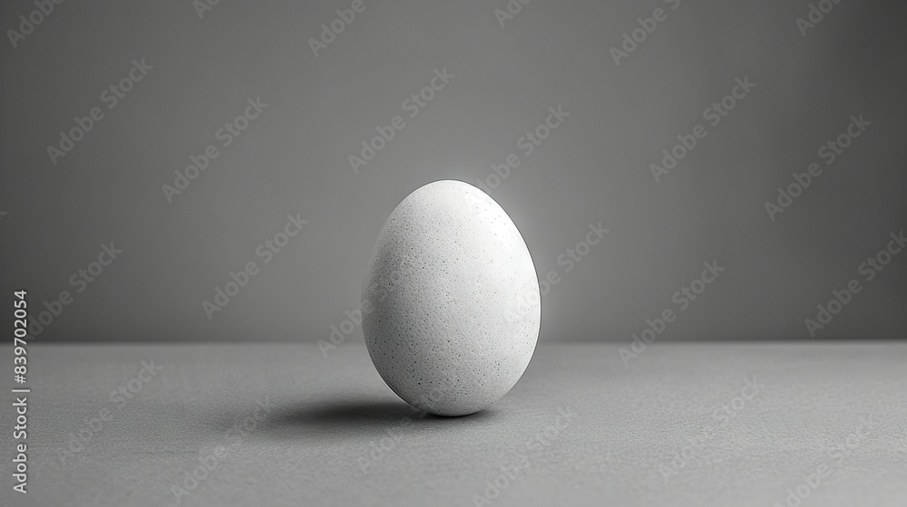 A white egg rests atop a table, adjacent to a monochrome photo of a bird's egg A white egg rests atop a table, adjacent to a monochrome photo of a bird's egg