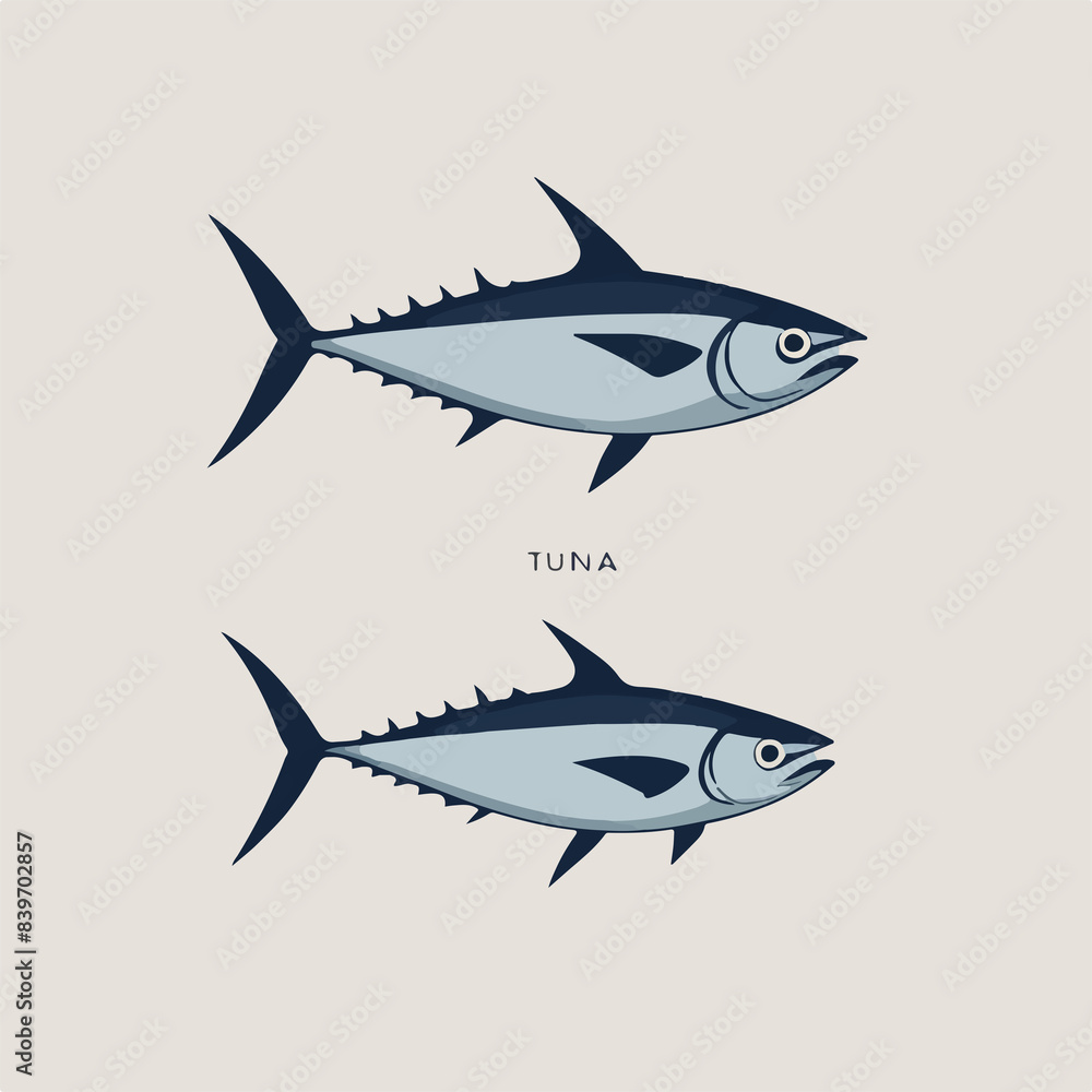 illustration of tuna fish, Vector style design , flat illustration of tuna fish, Vector style design , flat